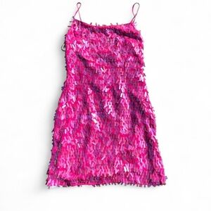 BCBGMaxAzria Pink Silk Sequin Dress